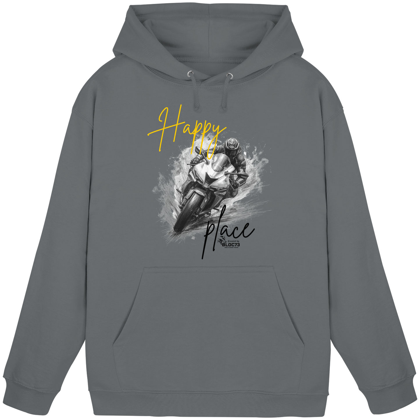 Dein Happy Place ist auf zwei Rädern. Punkt. - Basic Unisex Hoodie