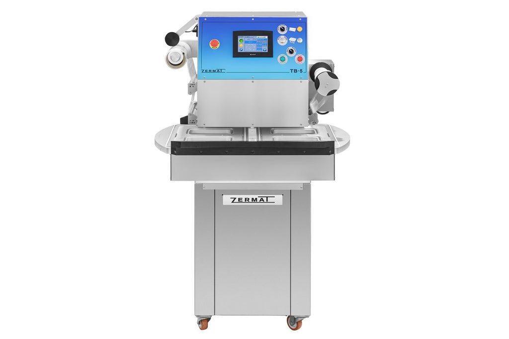 ZERMAT TB5 – Professional tray sealing machine for high performance (vacuum, MAP &amp; skin)