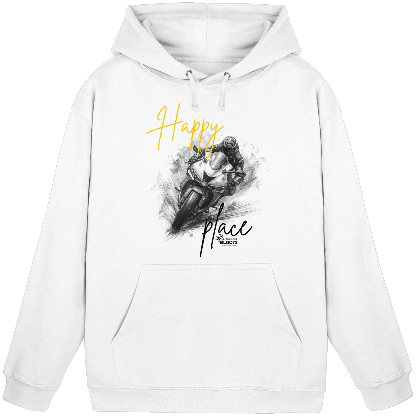 Dein Happy Place ist auf zwei Rädern. Punkt. - Basic Unisex Hoodie