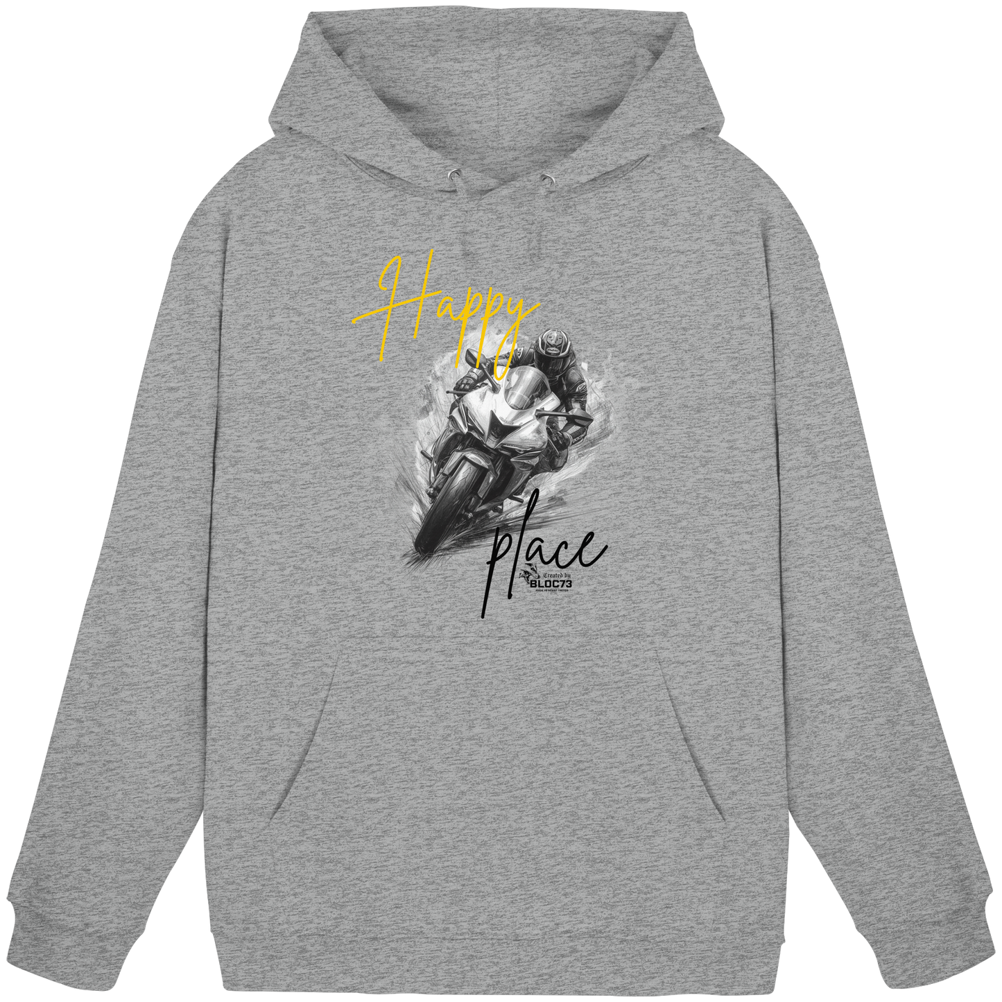 Dein Happy Place ist auf zwei Rädern. Punkt. - Basic Unisex Hoodie