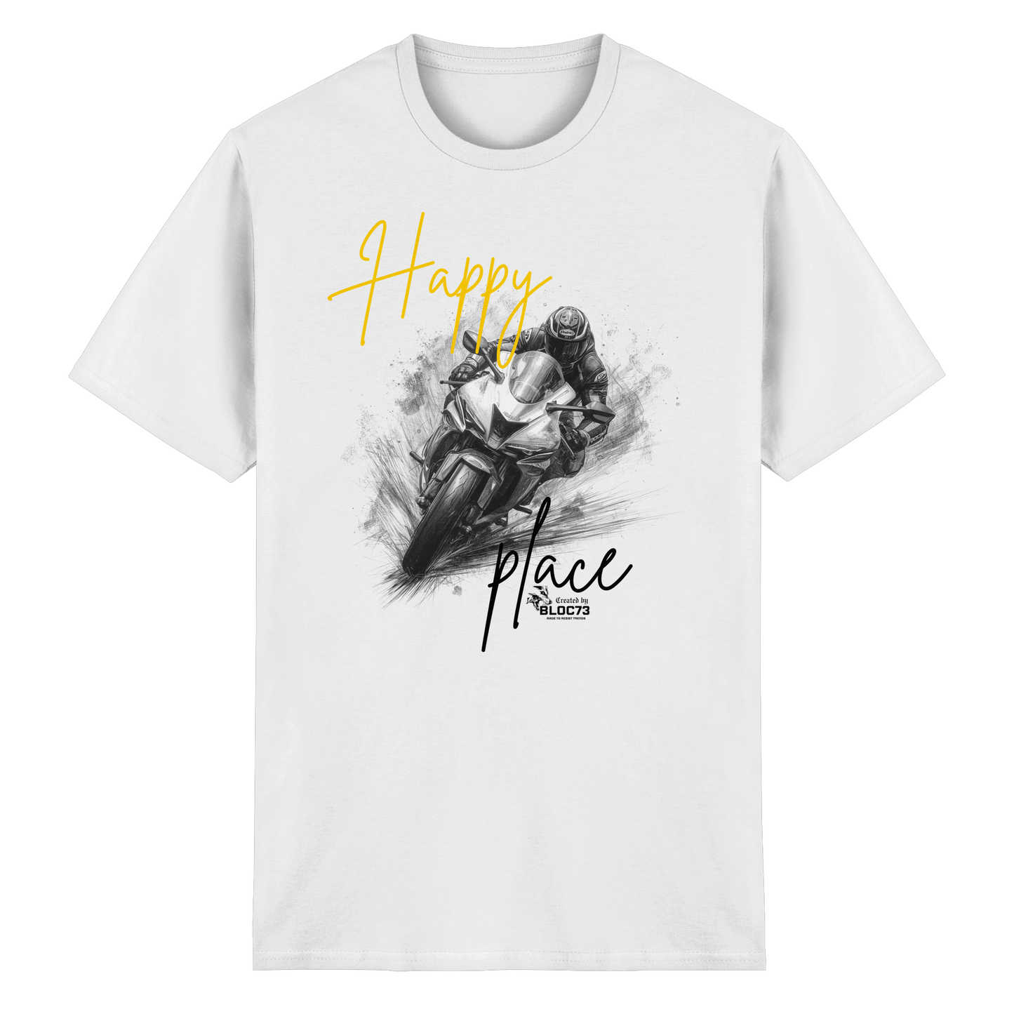 Dein Happy Place ist auf zwei Rädern. Punkt. - Heavy Cotton T-Shirt